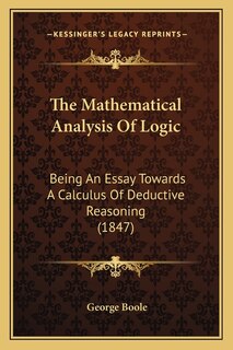 Front cover_The Mathematical Analysis Of Logic