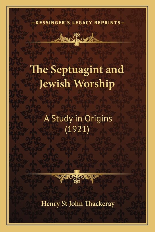 Front cover_The Septuagint and Jewish Worship