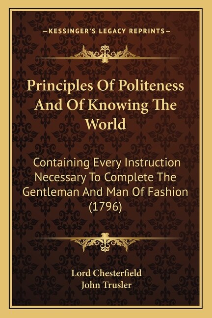 Front cover_Principles Of Politeness And Of Knowing The World