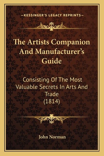 Front cover_The Artists Companion And Manufacturer's Guide