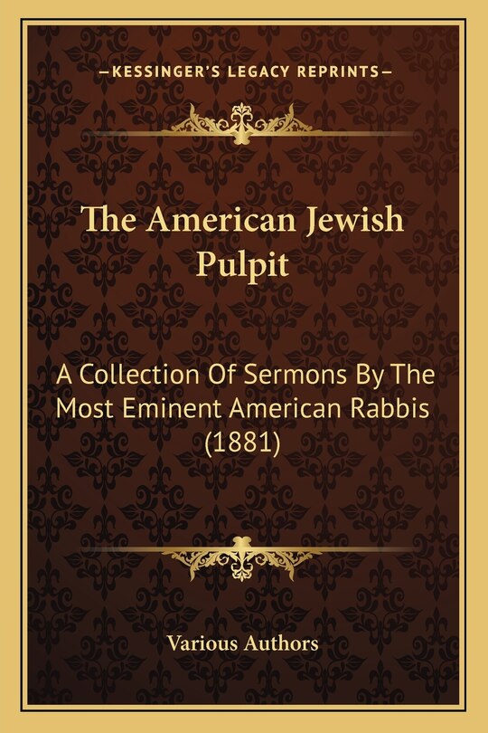 Front cover_The American Jewish Pulpit