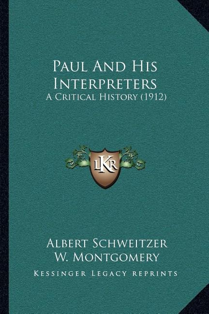 Front cover_Paul And His Interpreters