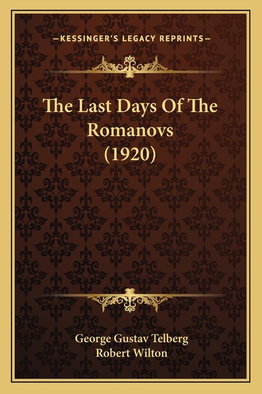 Front cover_The Last Days Of The Romanovs (1920)