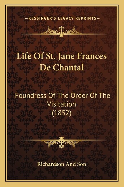 Couverture_Life Of St. Jane Frances De Chantal