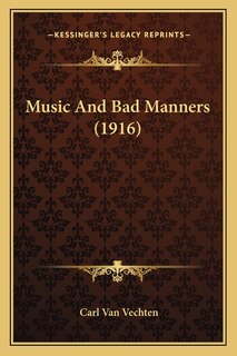 Front cover_Music And Bad Manners (1916)