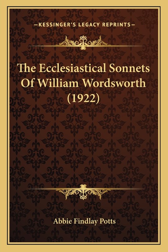 Front cover_The Ecclesiastical Sonnets Of William Wordsworth (1922)