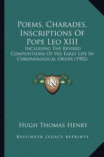 Front cover_Poems, Charades, Inscriptions of Pope Leo XIII
