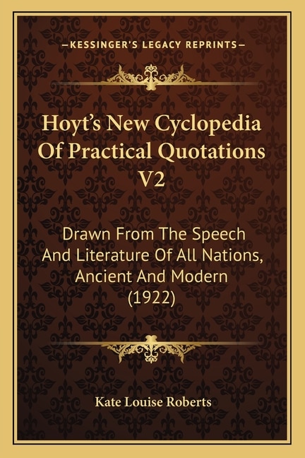 Front cover_Hoyt's New Cyclopedia Of Practical Quotations V2