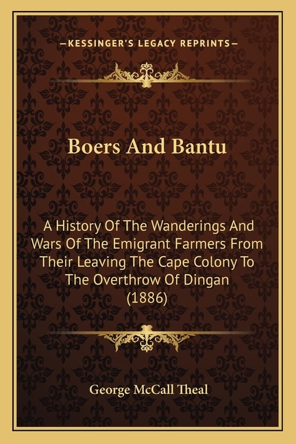 Front cover_Boers And Bantu