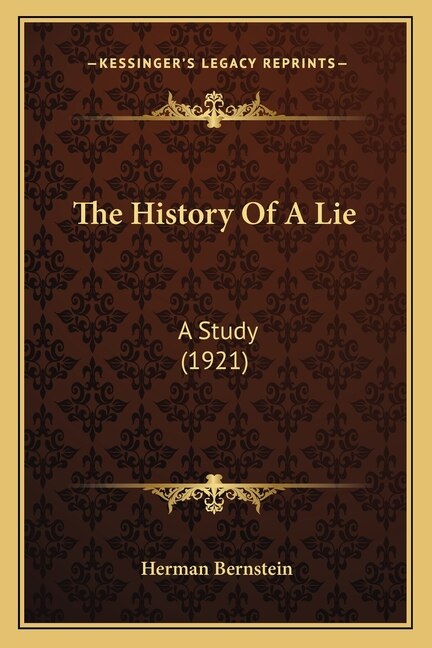 Front cover_The History Of A Lie