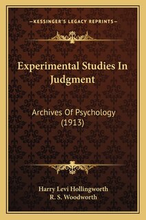 Front cover_Experimental Studies In Judgment
