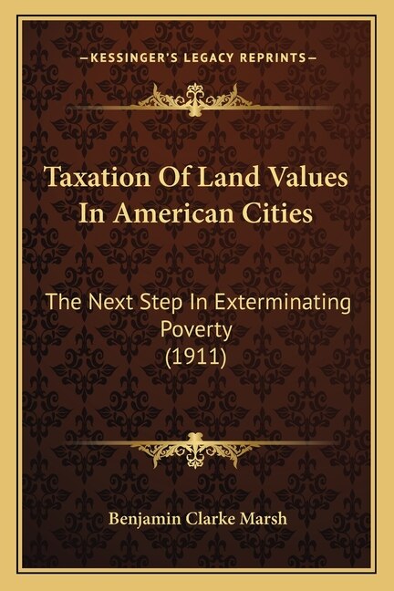 Front cover_Taxation Of Land Values In American Cities