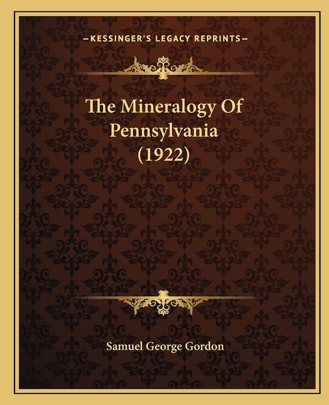 Front cover_The Mineralogy of Pennsylvania (1922)