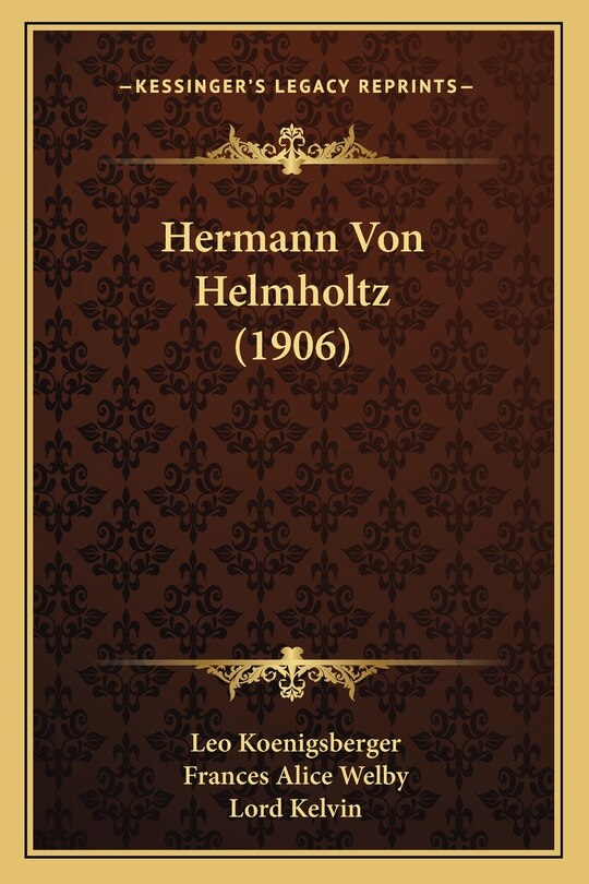 Front cover_Hermann Von Helmholtz (1906)