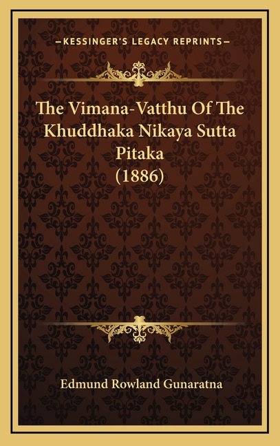 Front cover_The Vimana-Vatthu Of The Khuddhaka Nikaya Sutta Pitaka (1886)