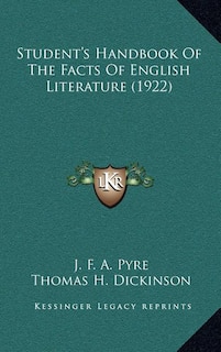 Front cover_Student's Handbook Of The Facts Of English Literature (1922)