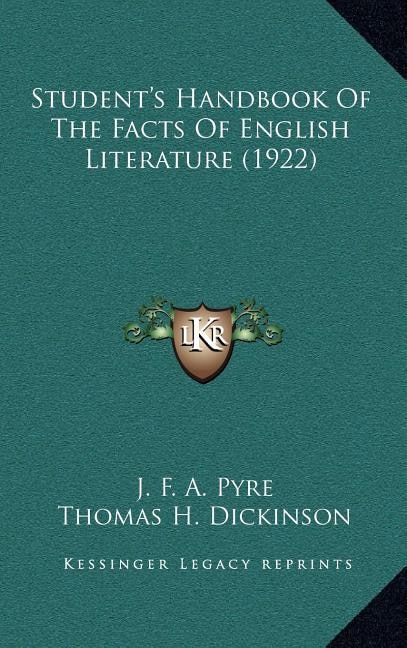 Front cover_Student's Handbook Of The Facts Of English Literature (1922)