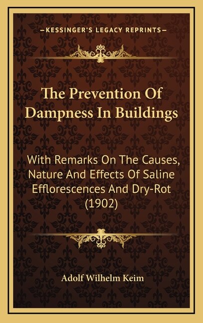 Couverture_The Prevention Of Dampness In Buildings