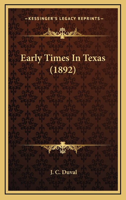 Front cover_Early Times In Texas (1892)