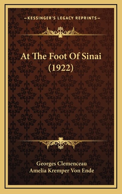 Front cover_At the Foot of Sinai (1922)