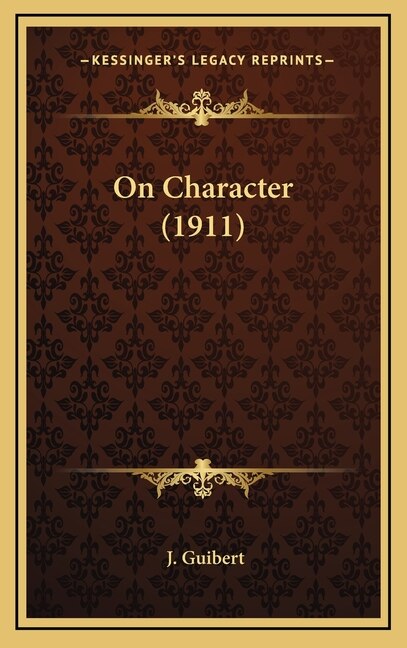Couverture_On Character (1911)