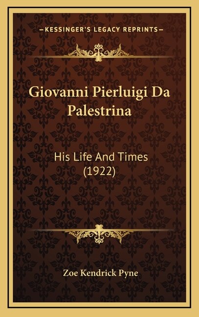 Front cover_Giovanni Pierluigi Da Palestrina