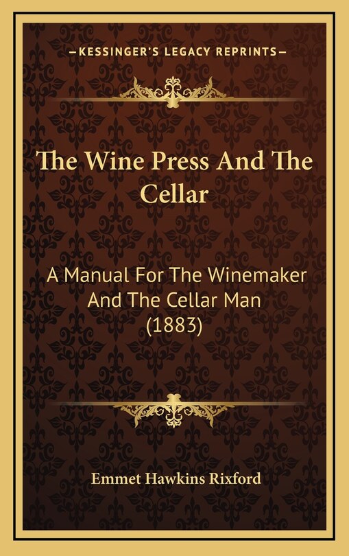 Couverture_The Wine Press And The Cellar