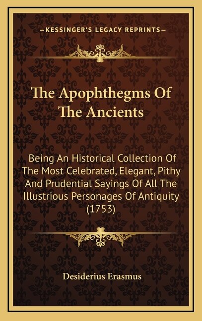 Front cover_The Apophthegms of the Ancients