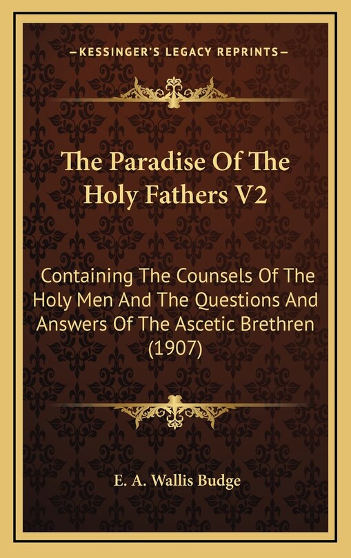 Front cover_The Paradise of the Holy Fathers V2