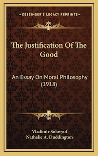 Front cover_The Justification of the Good