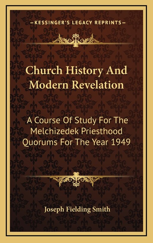 Front cover_Church History And Modern Revelation