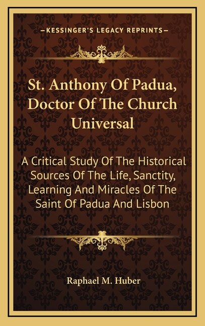 Couverture_St. Anthony of Padua, Doctor of the Church Universal
