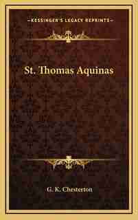 St. Thomas Aquinas de G K Chesterton