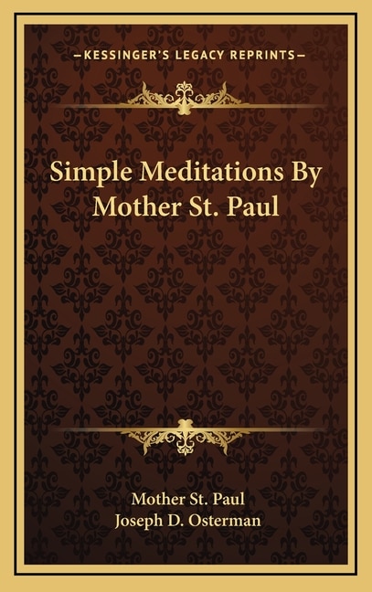 Front cover_Simple Meditations by Mother St. Paul