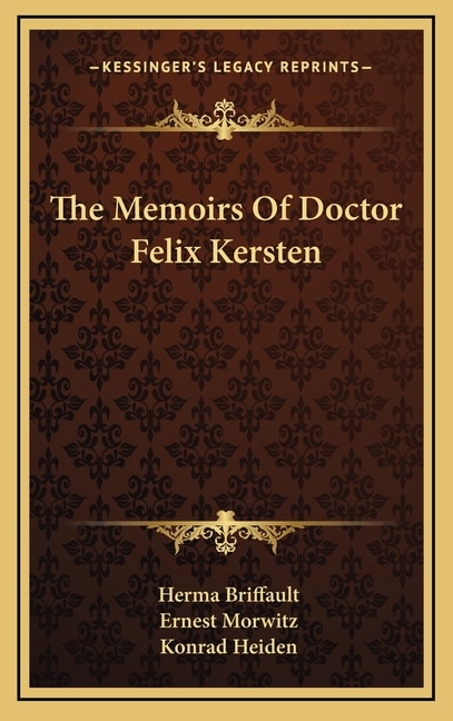 Couverture_The Memoirs of Doctor Felix Kersten