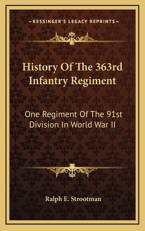 Couverture_History of the 363rd Infantry Regiment