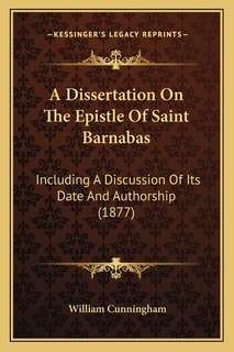 Front cover_A Dissertation On The Epistle Of Saint Barnabas