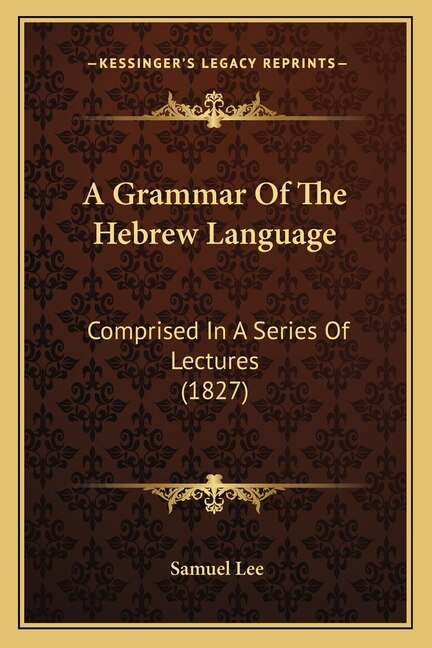 Couverture_A Grammar of the Hebrew Language