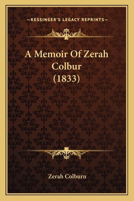 Front cover_A Memoir Of Zerah Colbur (1833)