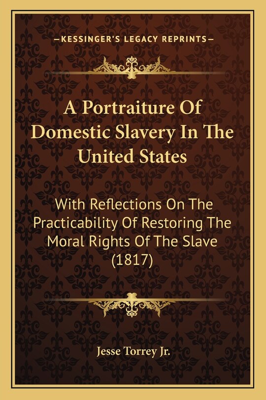 Couverture_A Portraiture Of Domestic Slavery In The United States