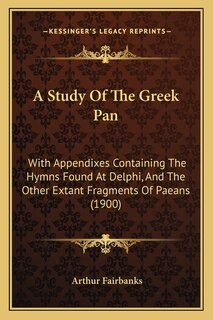 Front cover_A Study of the Greek Pan