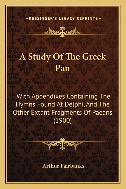 Front cover_A Study of the Greek Pan