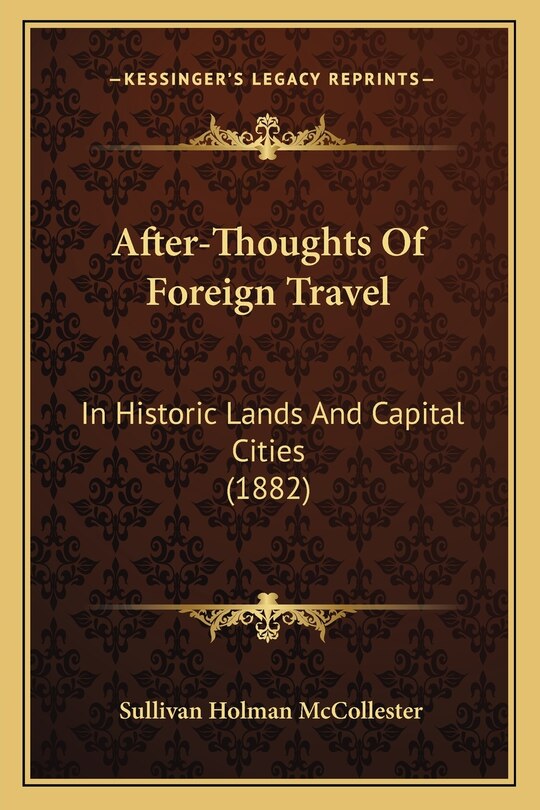 Front cover_After-Thoughts Of Foreign Travel