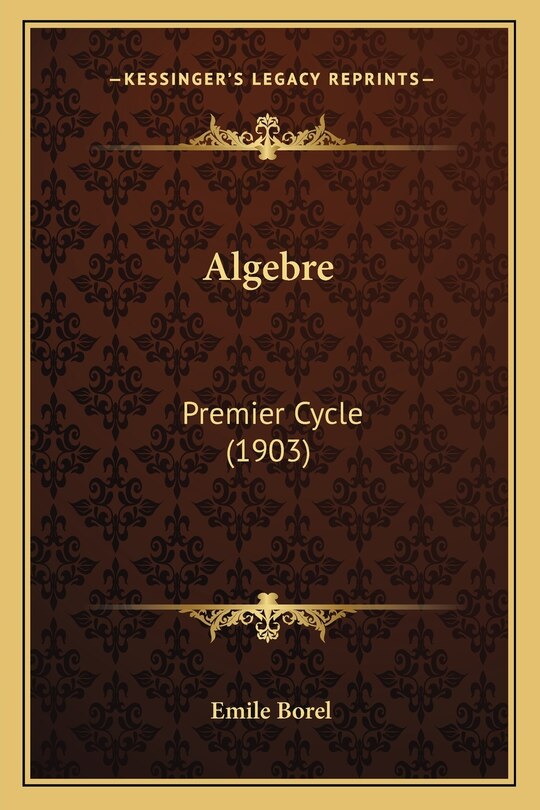 Front cover_Algebre