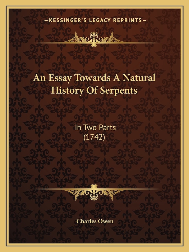 Front cover_An Essay Towards A Natural History Of Serpents