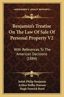 Front cover_Benjamin's Treatise On The Law Of Sale Of Personal Property V2
