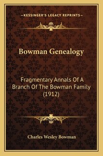 Couverture_Bowman Genealogy
