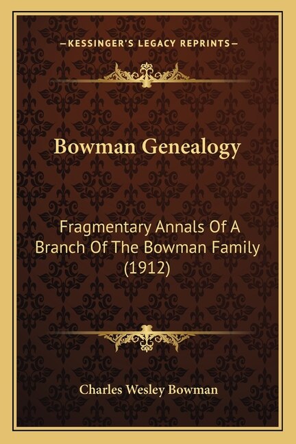 Couverture_Bowman Genealogy