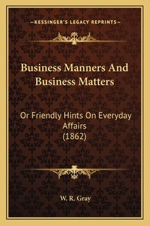 Front cover_Business Manners And Business Matters