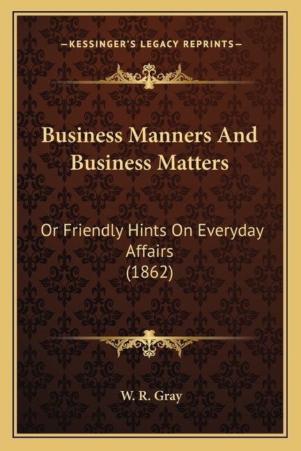 Front cover_Business Manners And Business Matters